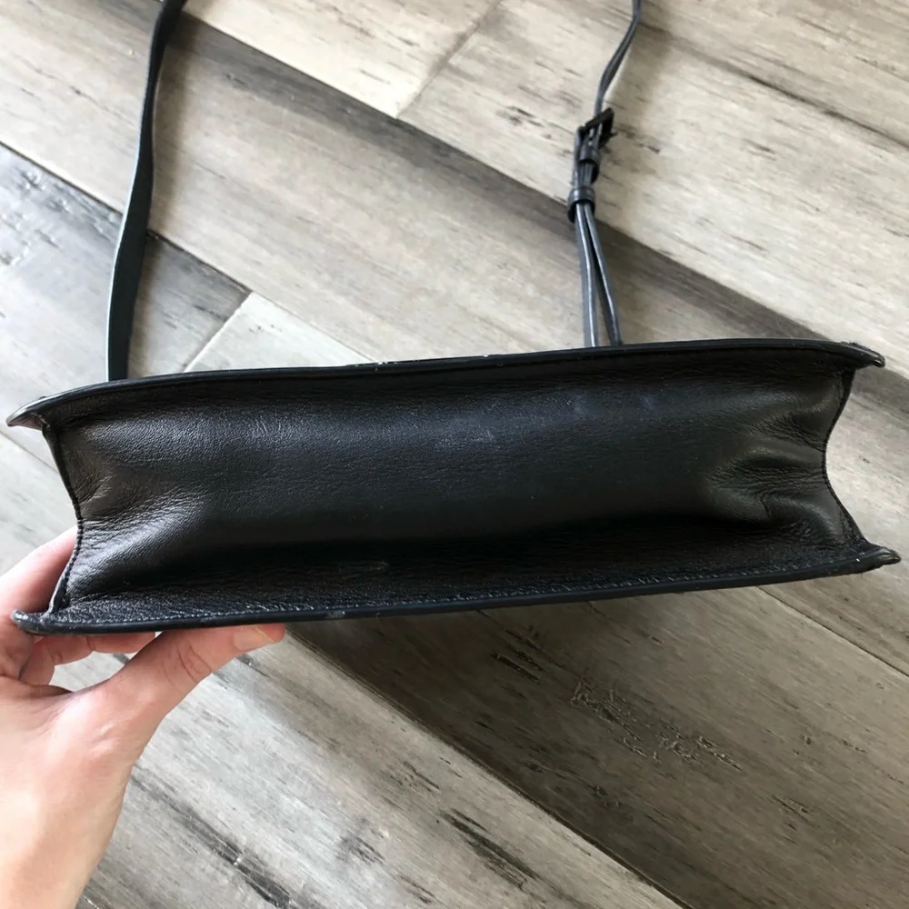 Michael Kors Callie All Black Patent Leather Lambskin Satchel Handbag Crossbody - Picture 10 of 14